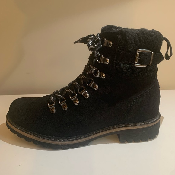 Womens Pajar waterproof suede winter booties, black, side zipper, NWOB, 7.5M - Picture 2 of 10